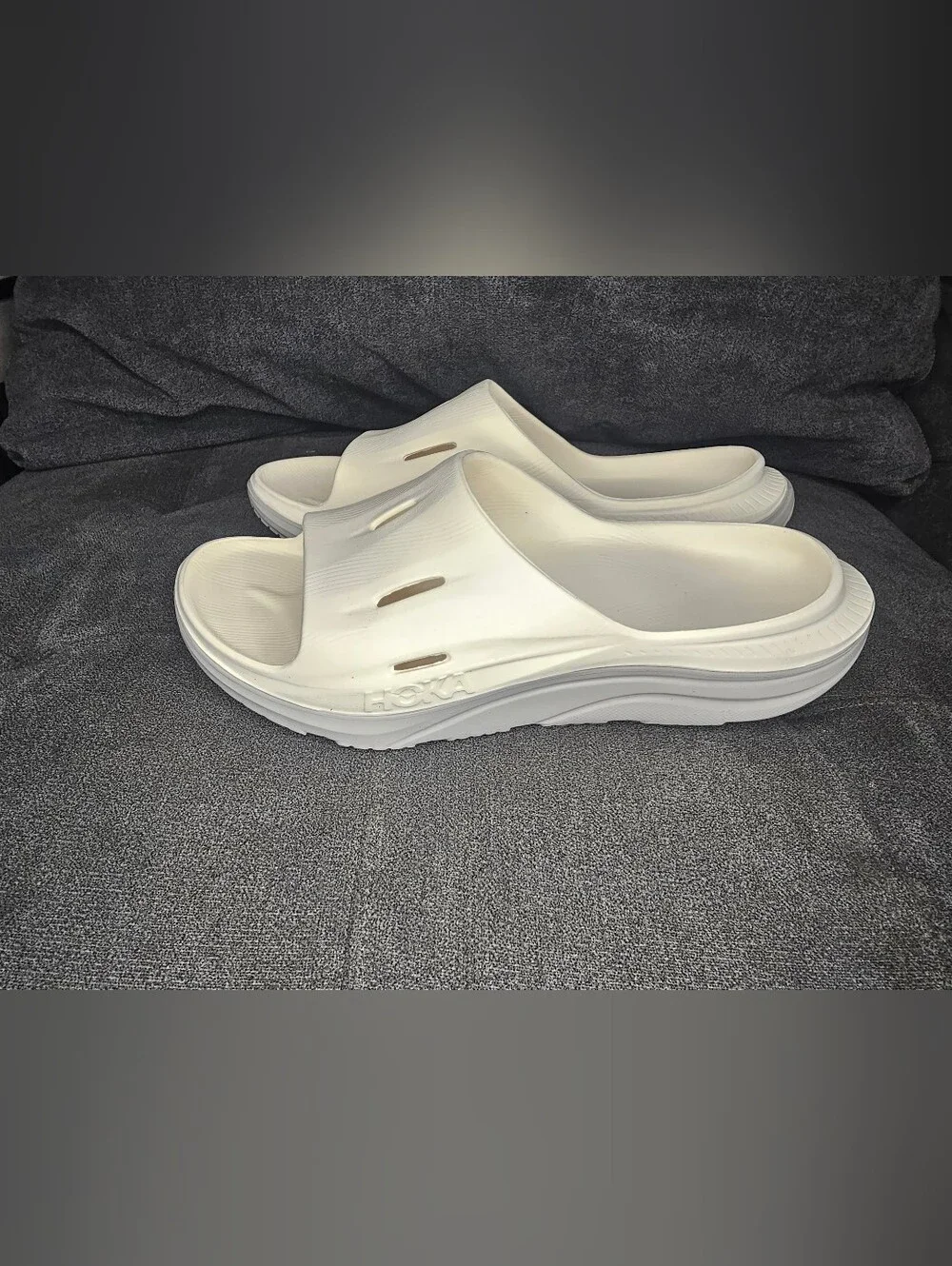 HOKA Men's White Slide Sandals - Lightweight Comfort